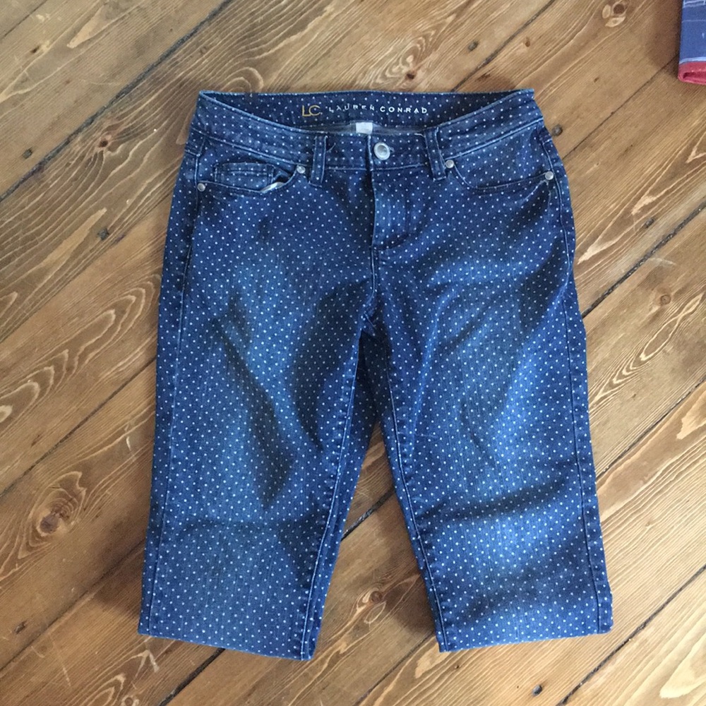 LC Lauren Conrad Polka Dot Ankle Jeans